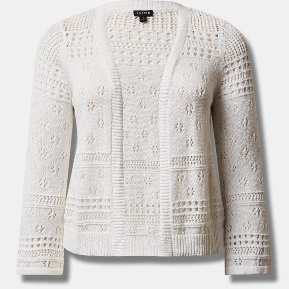 Torrid White Open-Knit Cardigan - Picture 4 of 11